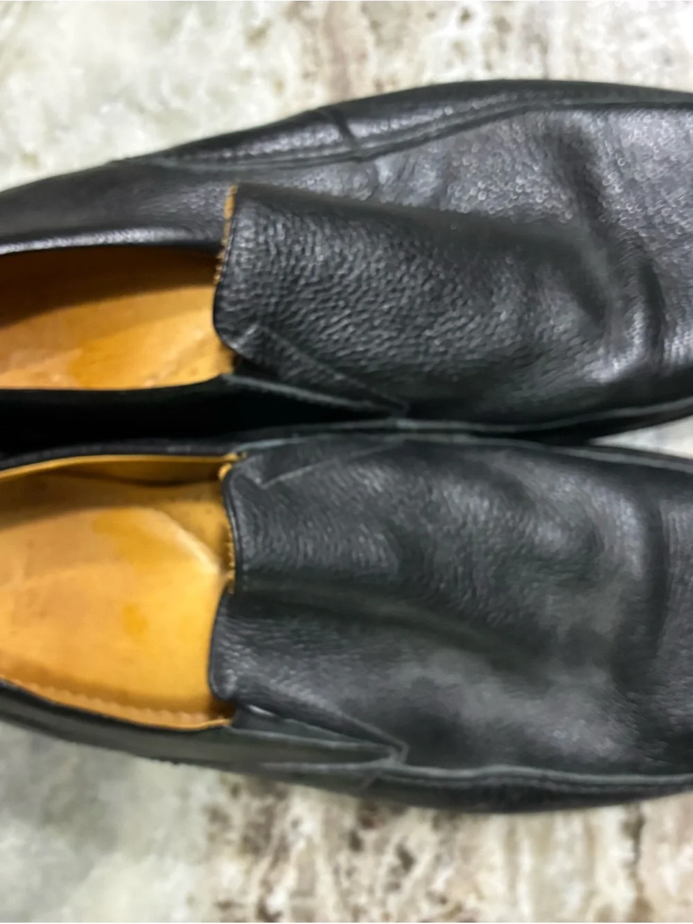 Classic Black Leather Slip-On Men’s Dress Loafers Size 11.5 D Comfort